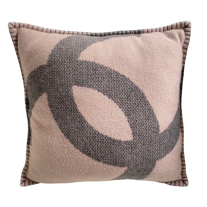 CHANEL Merino Wool Cashmere CC Pillow Cushion Charcoal Beige - Replica Handbags Shopping
.com