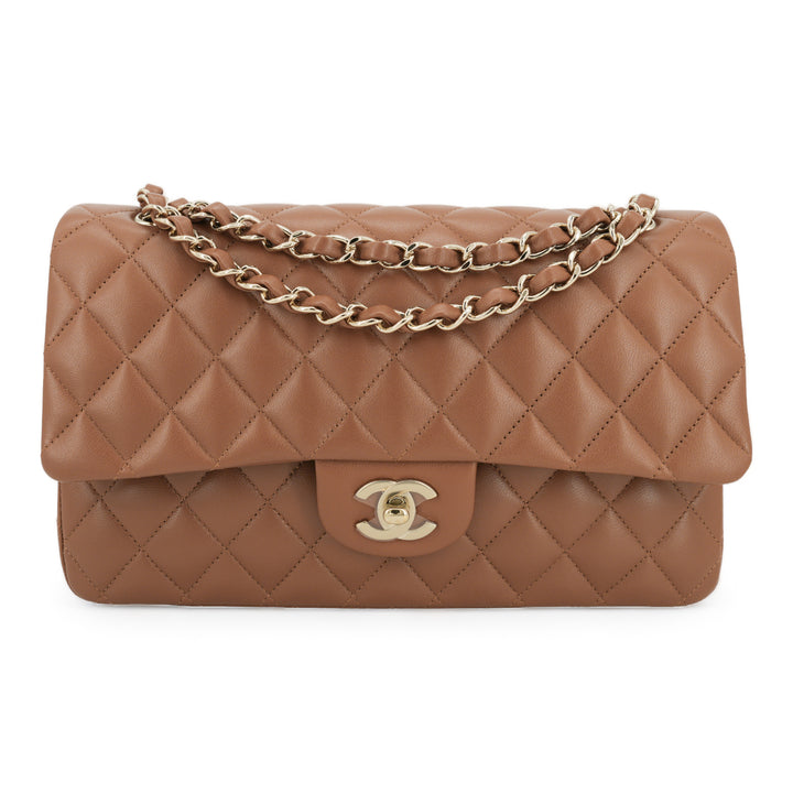 CHANEL 23P Camel Brown Lambskin Medium Classic Double Flap Bag - Replica Handbags Shopping
.com