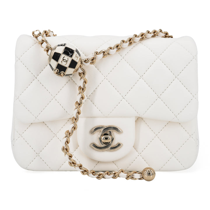 CHANEL 23C White Lambskin Pearl Crush Mini Square Flap Bag - Replica Handbags Shopping
.com