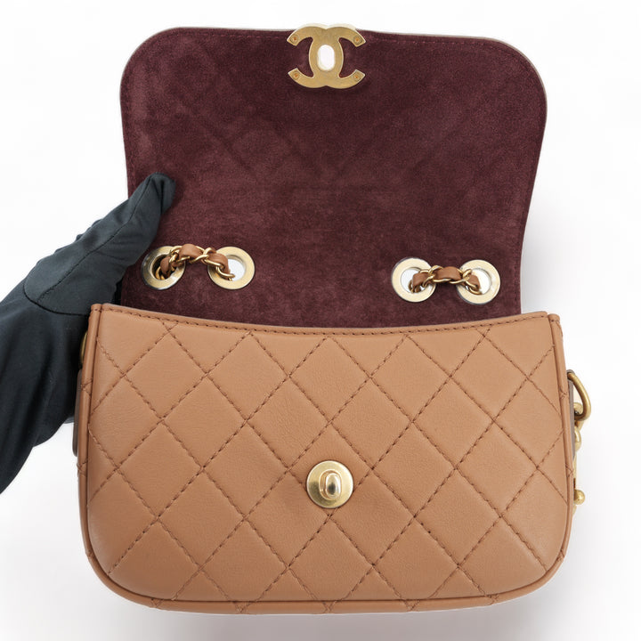 CHANEL 19K Caramel Calfskin Quilted Multi Pouching Flap Bag With Coin Purse - Replica Handbags Shopping
.com