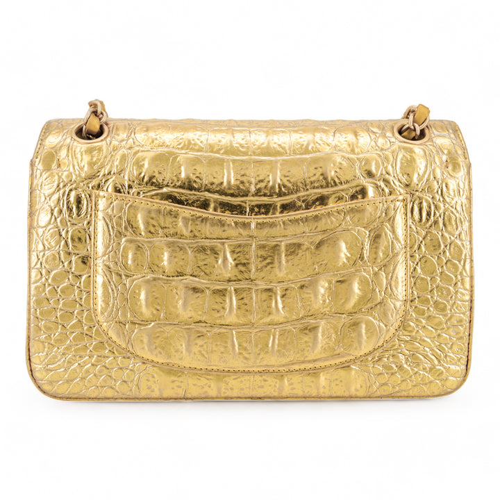 CHANEL 19A Gold Croc Embossed Calfskin Small Classic Double Flap Bag - Replica Handbags Shopping
.com