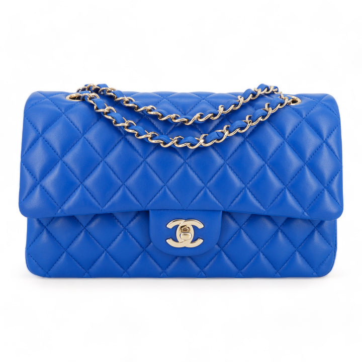 CHANEL Cobalt Blue Lambskin Medium Classic Double Flap Bag - Replica Handbags Shopping
.com