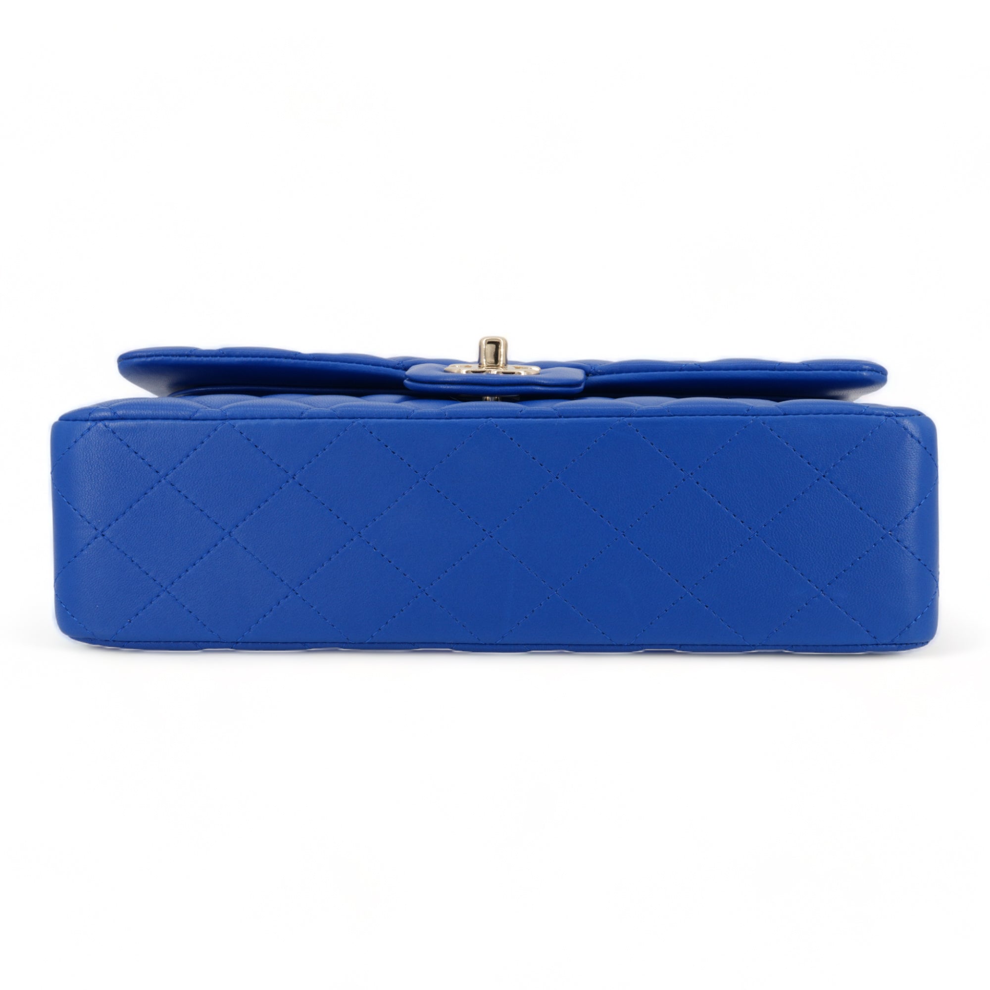 CHANEL Cobalt Blue Lambskin Medium Classic Double Flap Bag - Replica Shoes .com