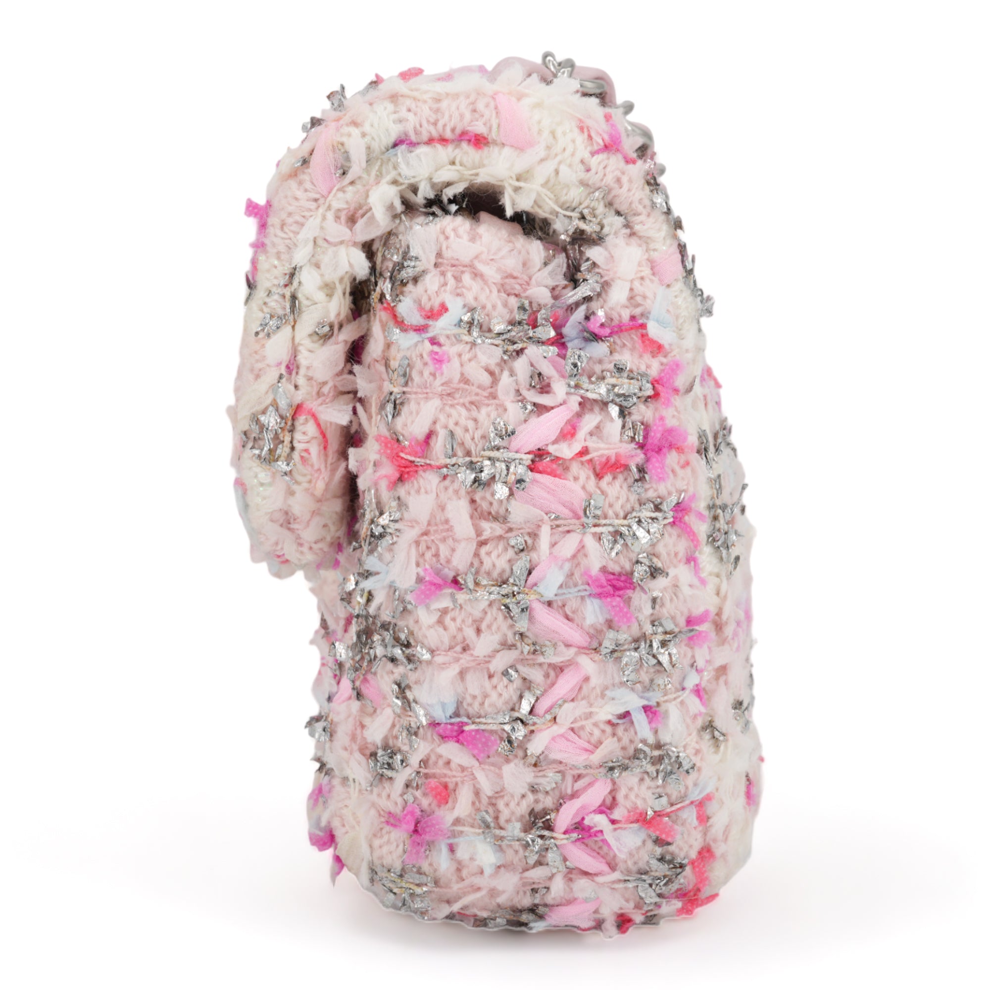 CHANEL 18S Pink Glitter Tweed Mini Flap Bag - Replica Shoes .com