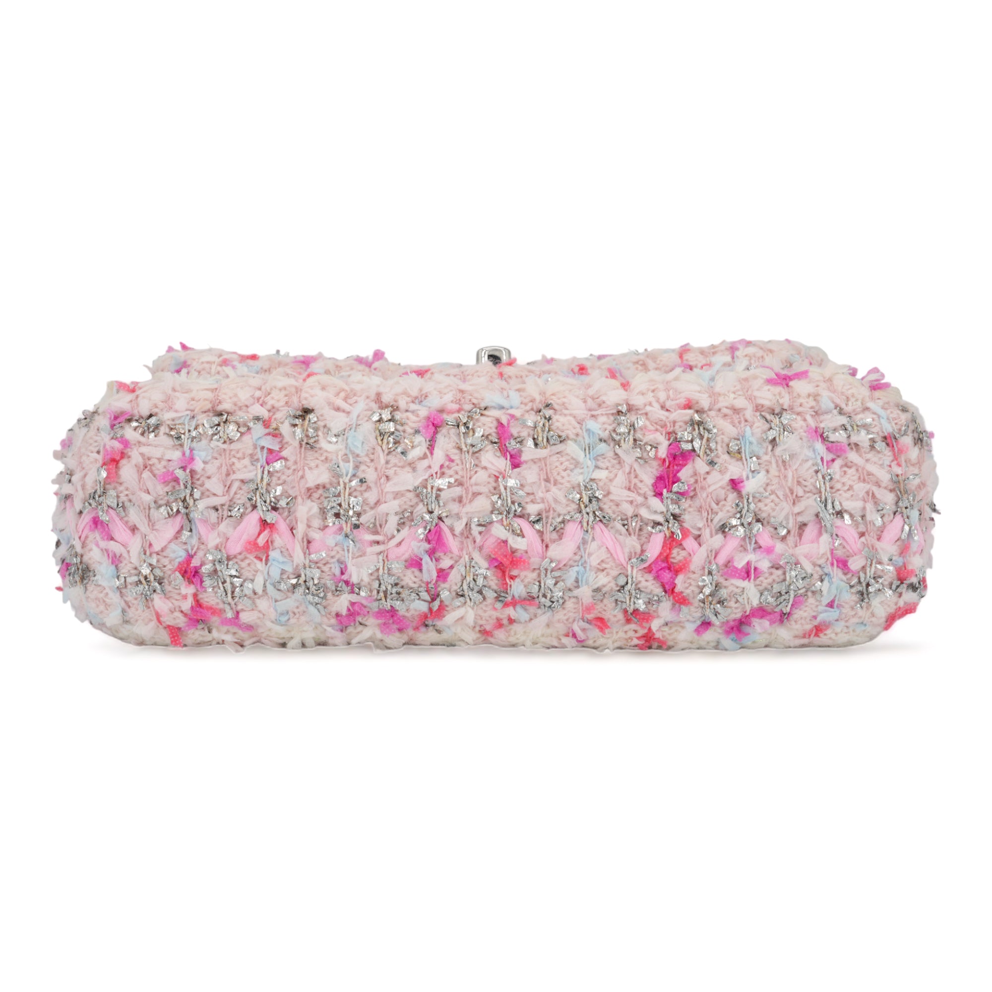 CHANEL 18S Pink Glitter Tweed Mini Flap Bag - Replica Shoes .com