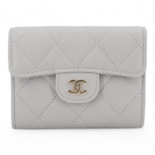 CHANEL Large Classic Card Holder in Light Grey Caviar - Replica Handbags Shopping
.com