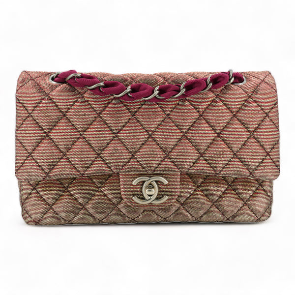 CHANEL 10C Iridescent Bronze Red Tweed Medium Classic Double Flap Bag - Replica Handbags Shopping
.com