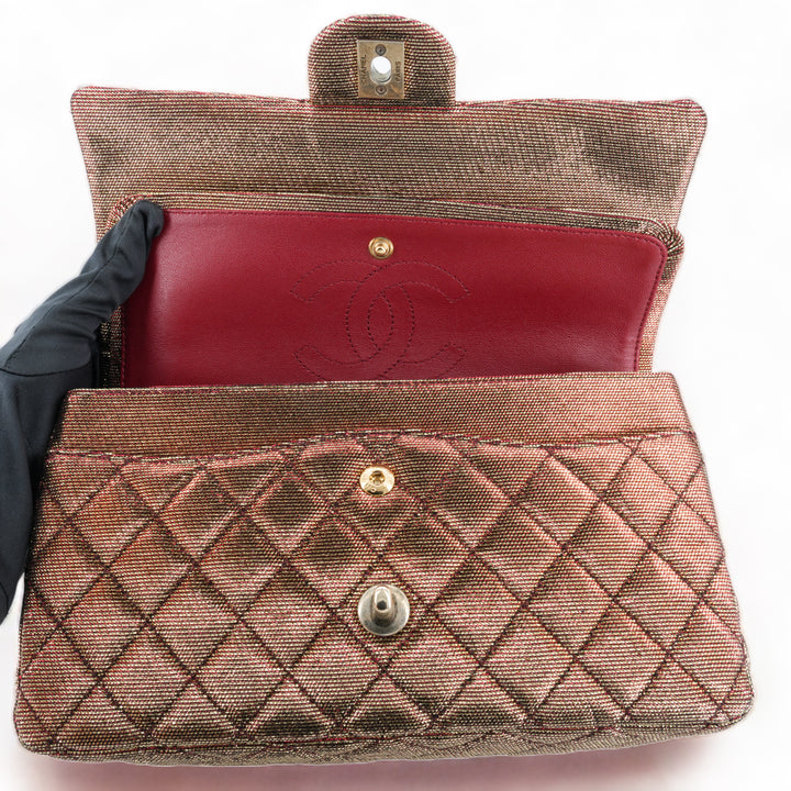 CHANEL 10C Iridescent Bronze Red Tweed Medium Classic Double Flap Bag - Replica Handbags Shopping
.com