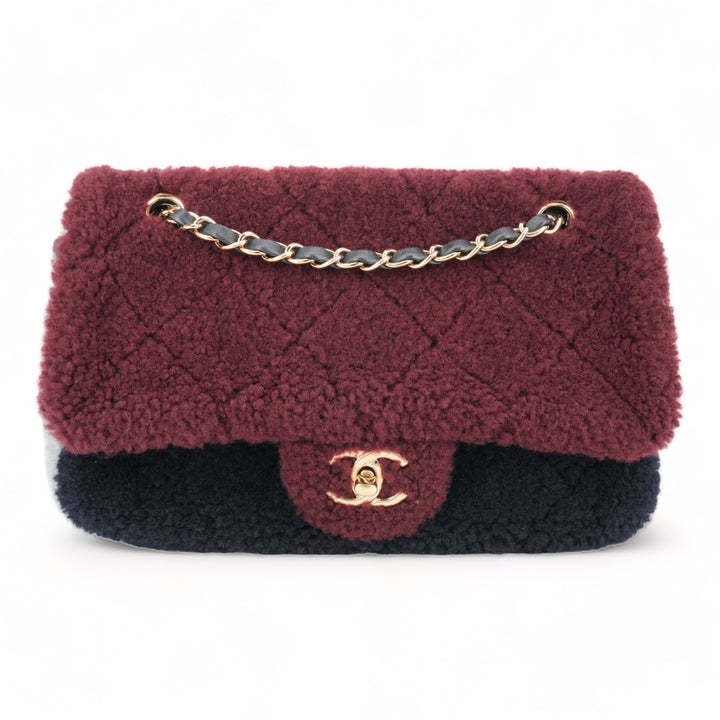 CHANEL Burgundy Blue Shearling Medium Single Flap Bag - Replica Handbags Shopping
.com