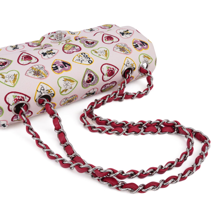 CHANEL Valentine Coco Heart Motif Printed Pink Canvas East West Flap Bag - Replica Handbags Shopping
.com