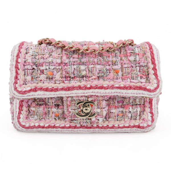 CHANEL 19S Pink Tweed Mini Rectangular Flap Bag - Replica Handbags Shopping
.com