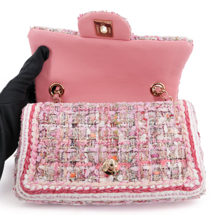 CHANEL 19S Pink Tweed Mini Rectangular Flap Bag - Replica Handbags Shopping
.com