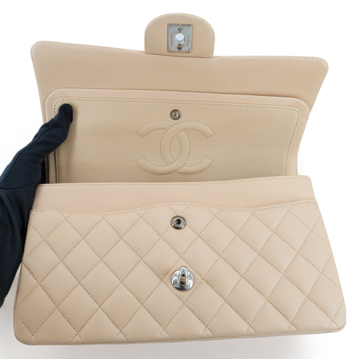 CHANEL Beige Clair Lambskin Medium Classic Double Flap Bag - Replica Handbags Shopping
.com