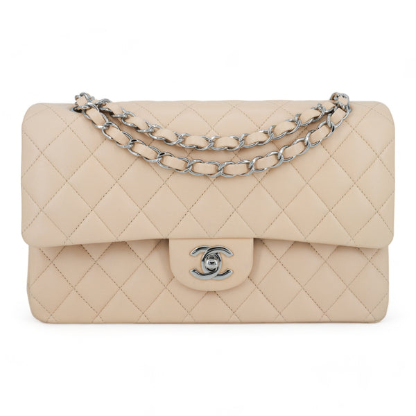 CHANEL Beige Clair Lambskin Medium Classic Double Flap Bag - Replica Handbags Shopping
.com