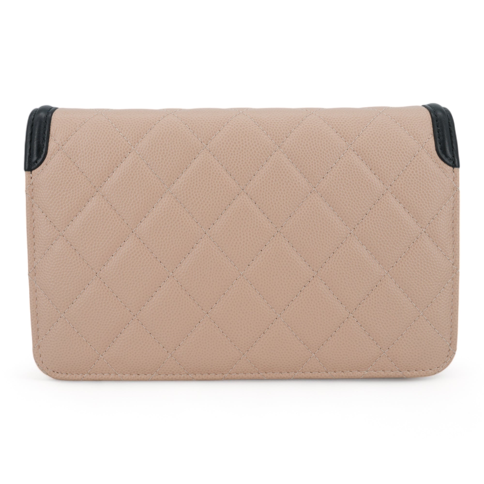 CHANEL CC Filigree Wallet On Chain WOC in Beige Black Caviar - Replica Shoes .com