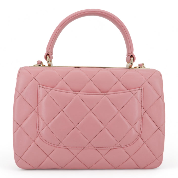 CHANEL Small Trendy CC Flap Bag with Top Handle in Pink Lambskin - Replica Handbags Shopping
.com