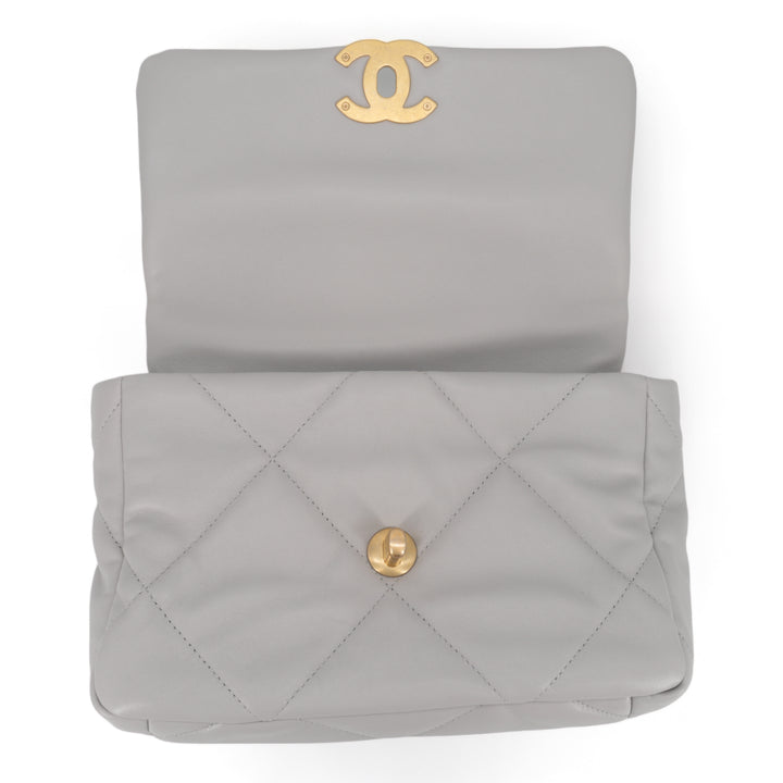 CHANEL CHANEL 19 Small Flap Bag in 21A Grey Lambskin - Replica Handbags Shopping
.com