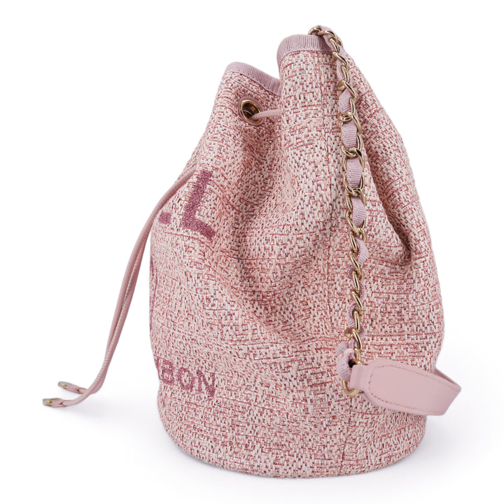 CHANEL Pink Glitter Canvas Deauville Drawstring Bucket Bag - Replica Handbags Shopping
.xom