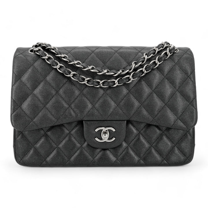 CHANEL Jumbo Classic Double Flap Bag in 18C Iridescent Black Caviar - Replica Handbags Shopping
.com