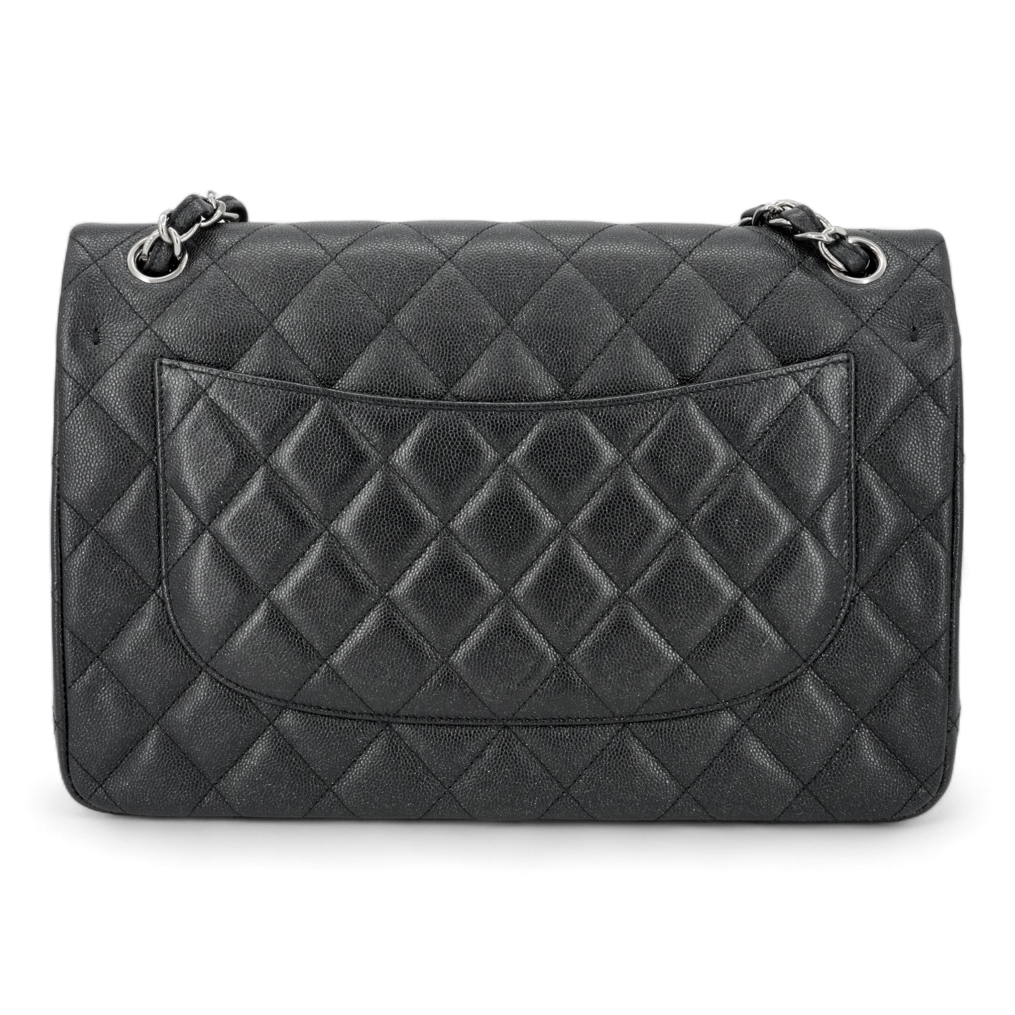 CHANEL Jumbo Classic Double Flap Bag in 18C Iridescent Black Caviar - Replica Shoes .com