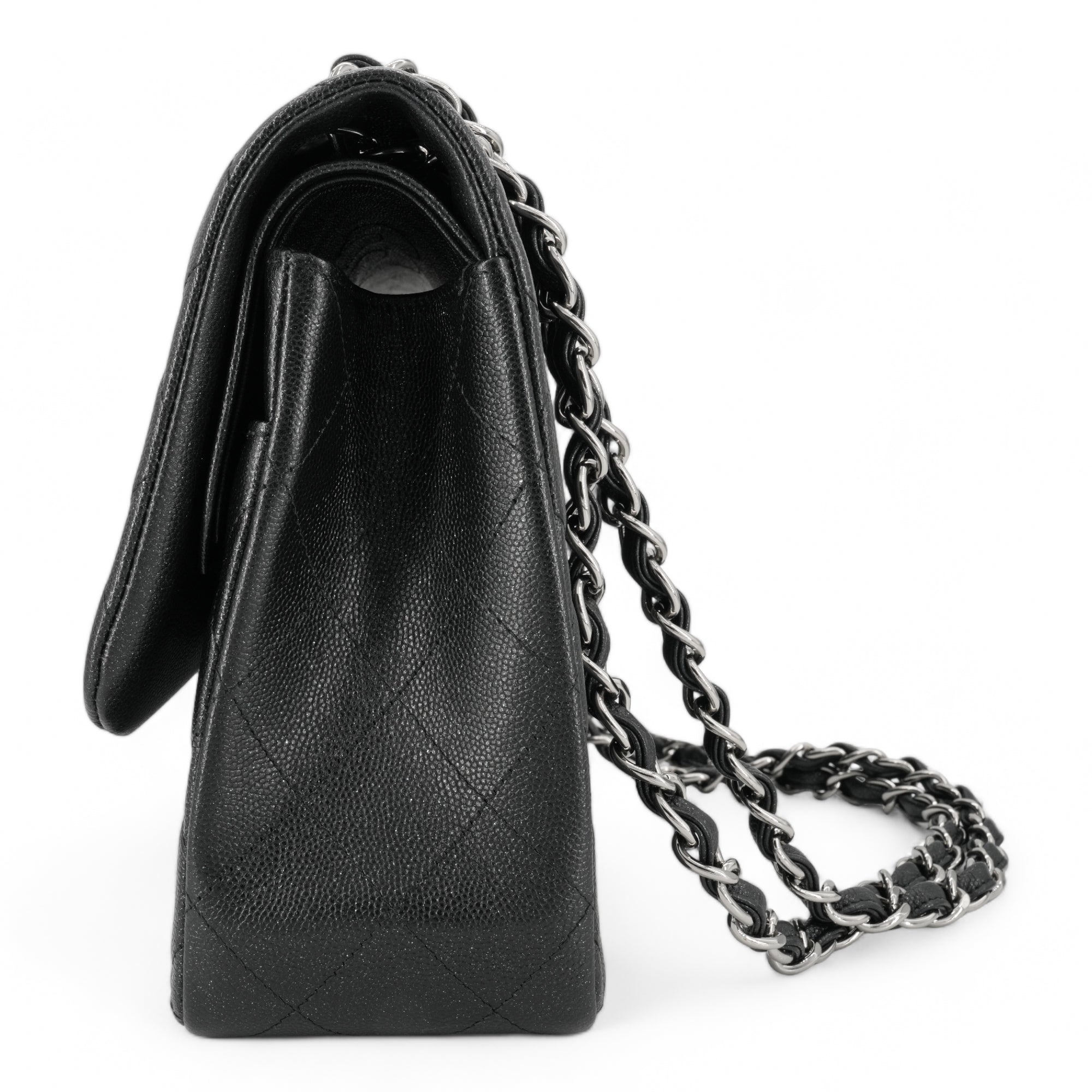 CHANEL Jumbo Classic Double Flap Bag in 18C Iridescent Black Caviar - Replica Shoes .com