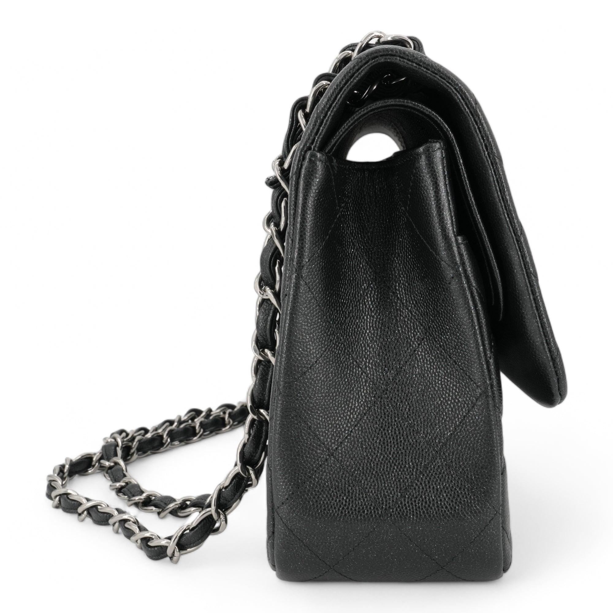 CHANEL Jumbo Classic Double Flap Bag in 18C Iridescent Black Caviar - Replica Shoes .com