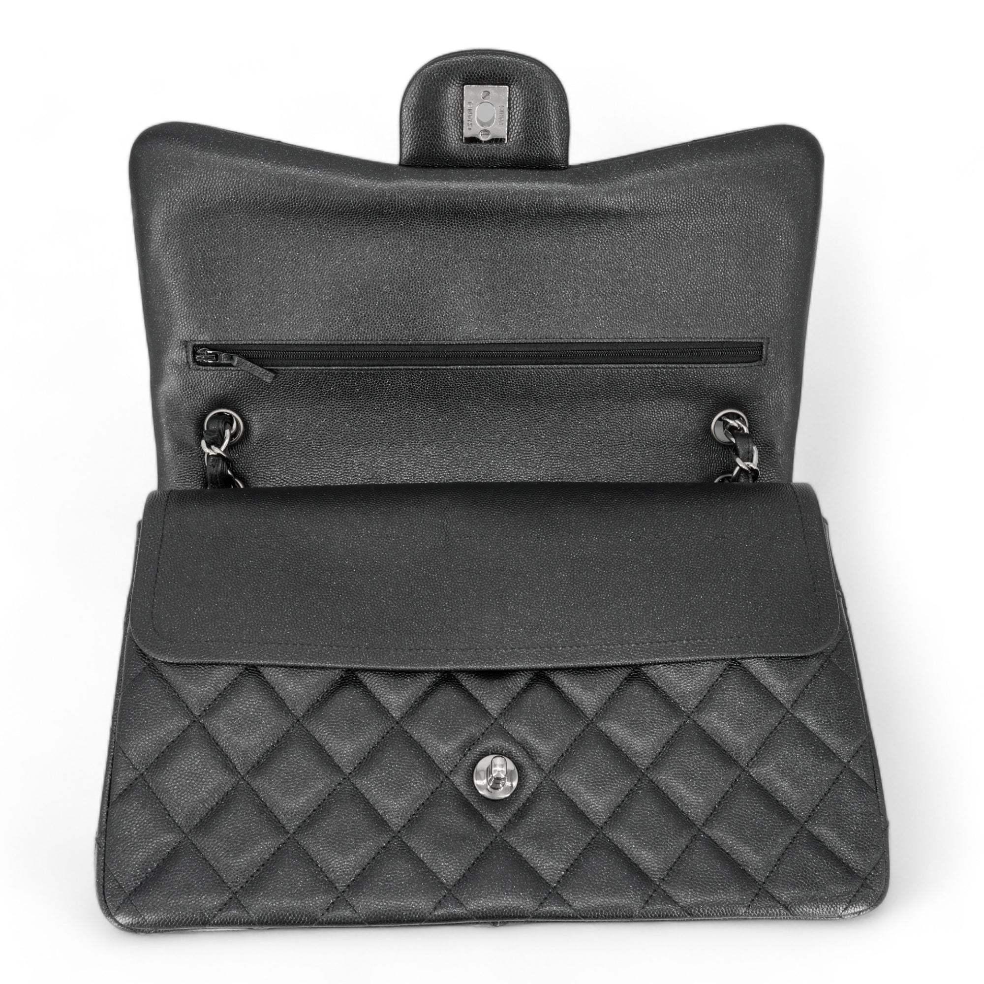 CHANEL Jumbo Classic Double Flap Bag in 18C Iridescent Black Caviar - Replica Shoes .com