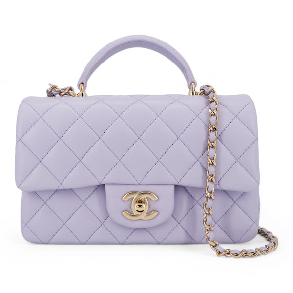 CHANEL Lilac Lambskin Quilted Mini Top Handle Rectangular Flap - Replica Handbags Shopping
.com