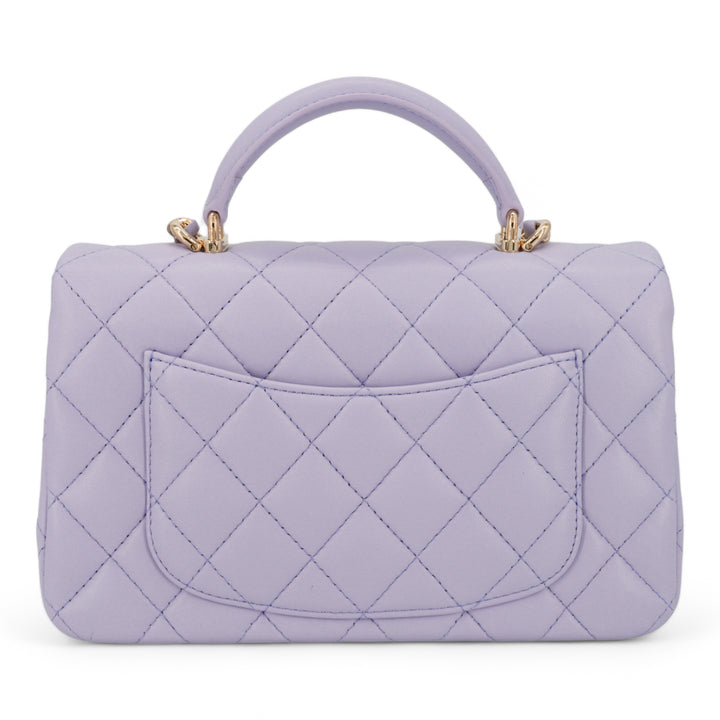 CHANEL Lilac Lambskin Quilted Mini Top Handle Rectangular Flap - Replica Handbags Shopping
.com