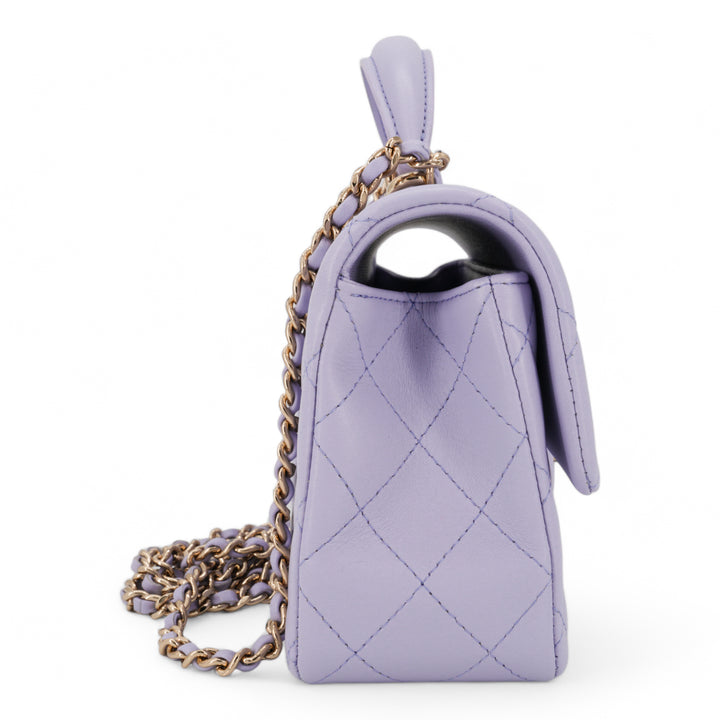 CHANEL Lilac Lambskin Quilted Mini Top Handle Rectangular Flap - Replica Handbags Shopping
.com