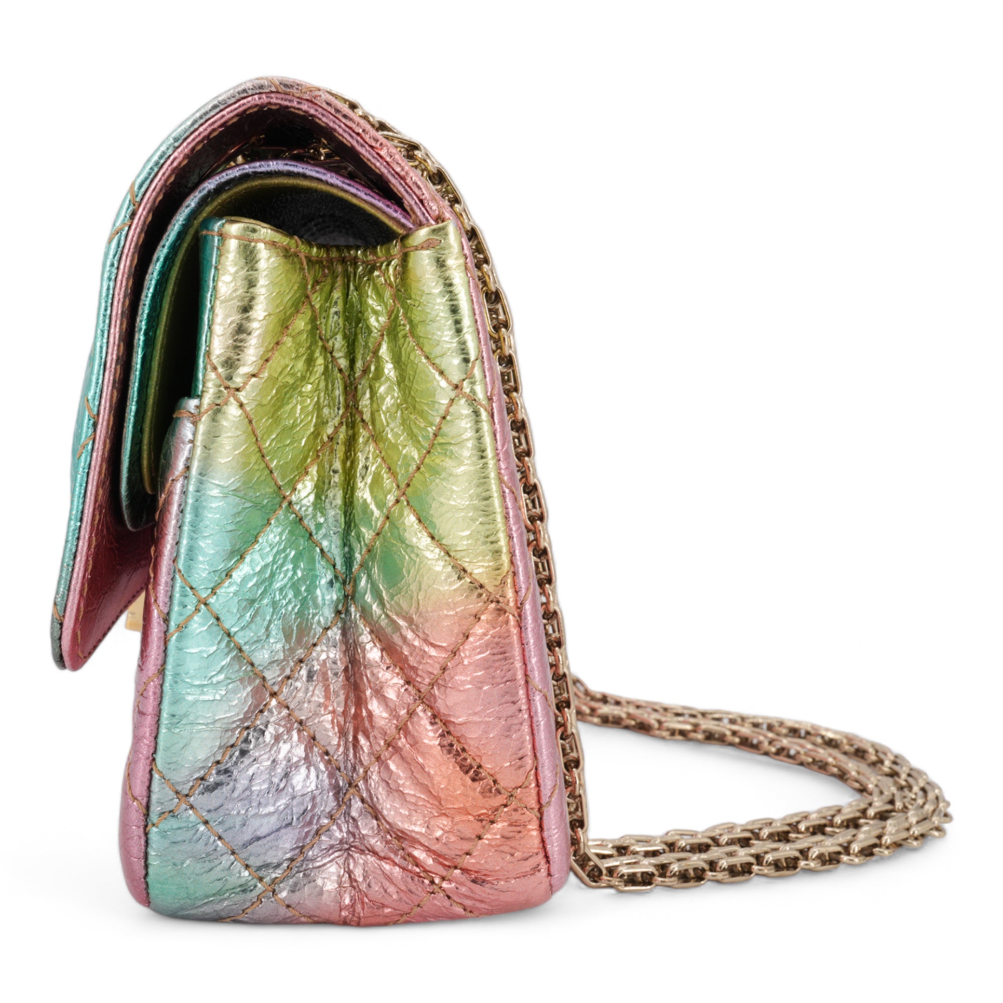 CHANEL 20A Rainbow Metallic 2.55 Reissue Flap Bag Size 225 - Replica Shoes .com