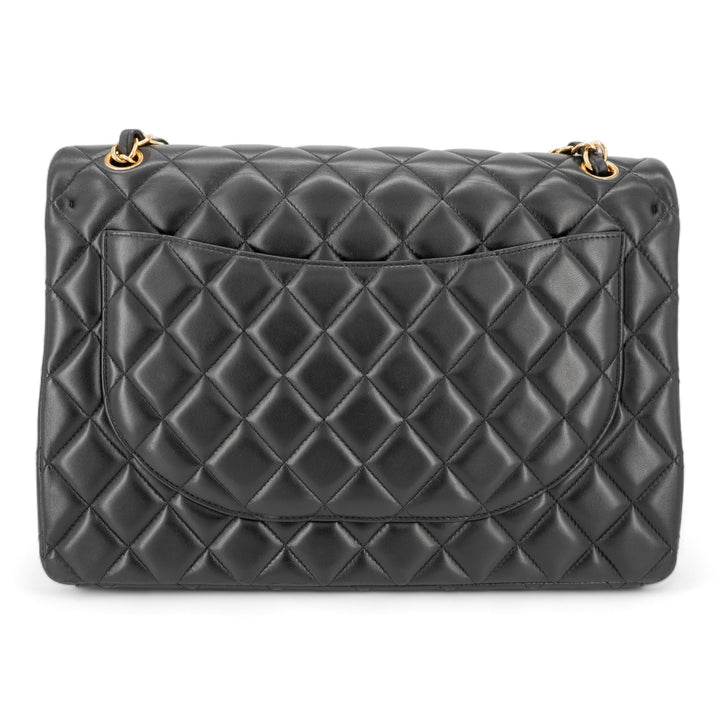 CHANEL Maxi Jumbo Classic Double Flap Bag in Black Lambskin GHW - Replica Handbags Shopping
.com