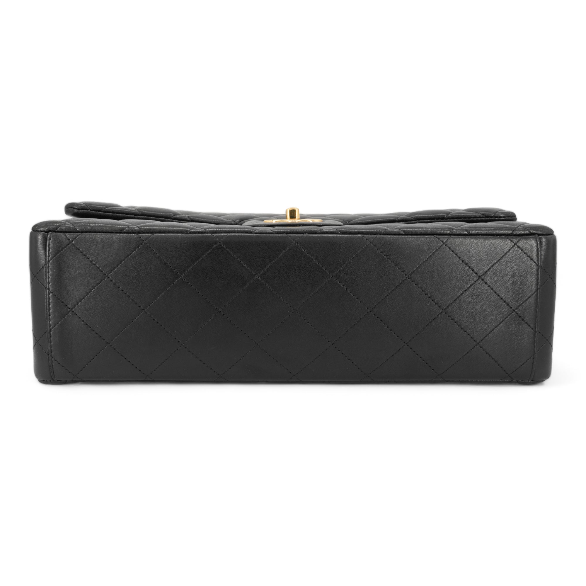 CHANEL Maxi Jumbo Classic Double Flap Bag in Black Lambskin GHW - Replica Shoes .com