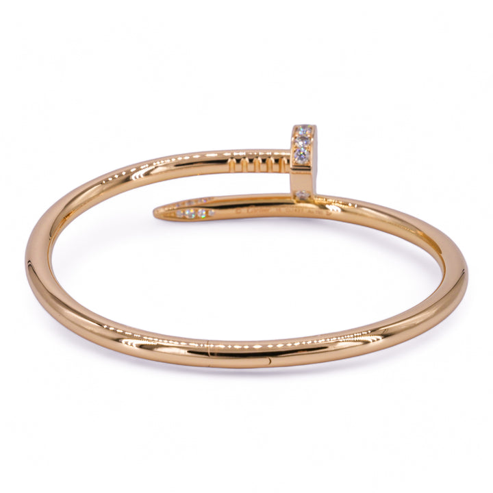 CARTIER Juste Un Clou Bracelet with Partial Diamonds in 18k Pink Gold Sz 15 - Replica Handbags Shopping
.com