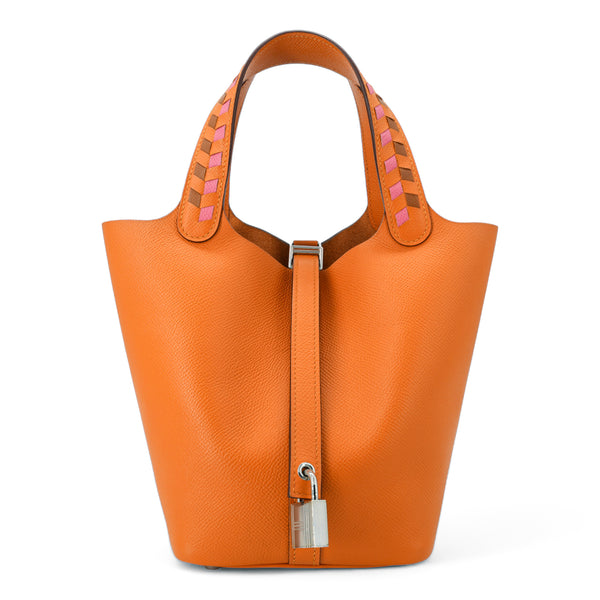 HERMÈS Tressage De Cuir Picotin Lock 18 PM Apricot/Rose Azalee/Gold Epsom Palladium Hardware - Replica Handbags Shopping
.com