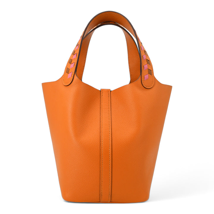 HERMÈS Tressage De Cuir Picotin Lock 18 PM Apricot/Rose Azalee/Gold Epsom Palladium Hardware - Replica Handbags Shopping
.com