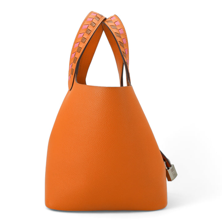 HERMÈS Tressage De Cuir Picotin Lock 18 PM Apricot/Rose Azalee/Gold Epsom Palladium Hardware - Replica Handbags Shopping
.com