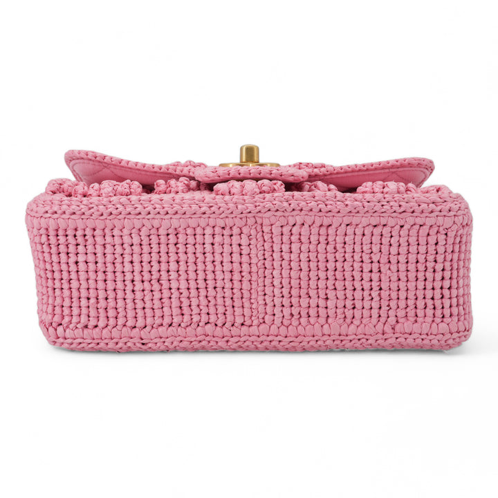 CHANEL 24P Pink Braided Raffia Classic Mini Rectangular Flap Bag - Replica Handbags Shopping
.com