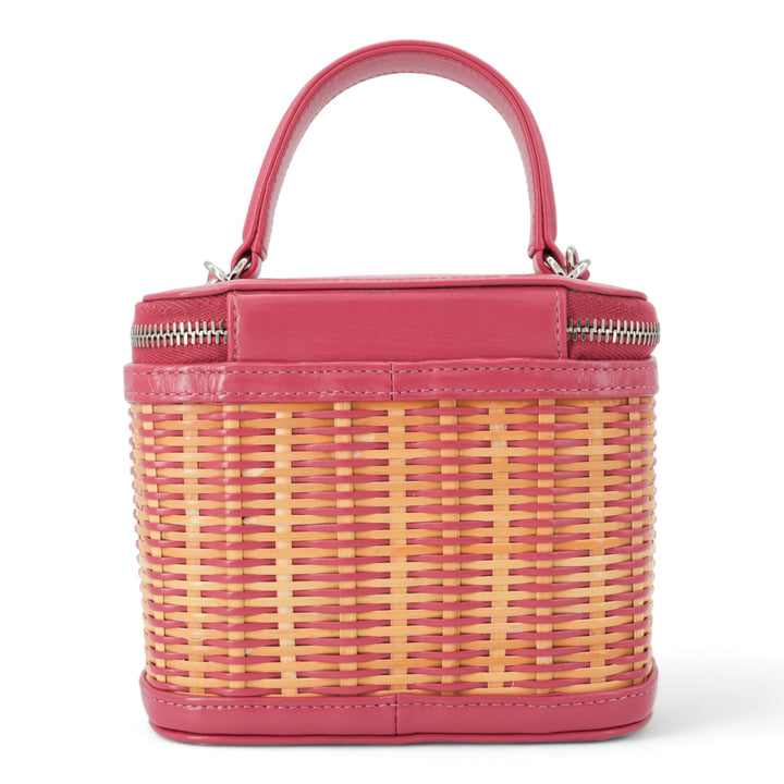 CHANEL 21C Pink Rattan Wicker Small Vanity Case with Top Handle - Replica Handbags Shopping
.com