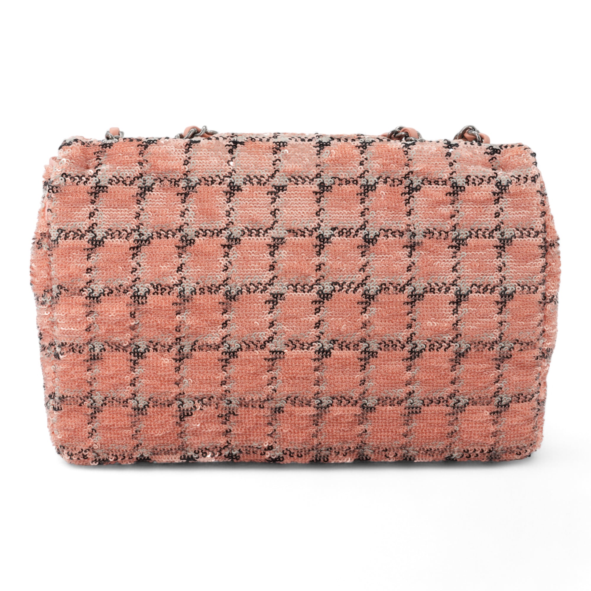 CHANEL 21B Pink Checkered Sequin Mini Flap Bag - Replica Shoes .com