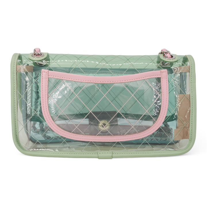 CHANEL Coco Splash PVC Medium Flap Bag Green Blue Pink - Replica Handbags Shopping
.com