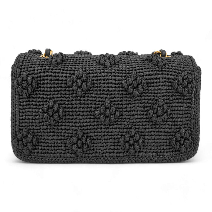 CHANEL 24P Black Braided Raffia Classic Small Flap Bag - Replica Handbags Shopping
.com