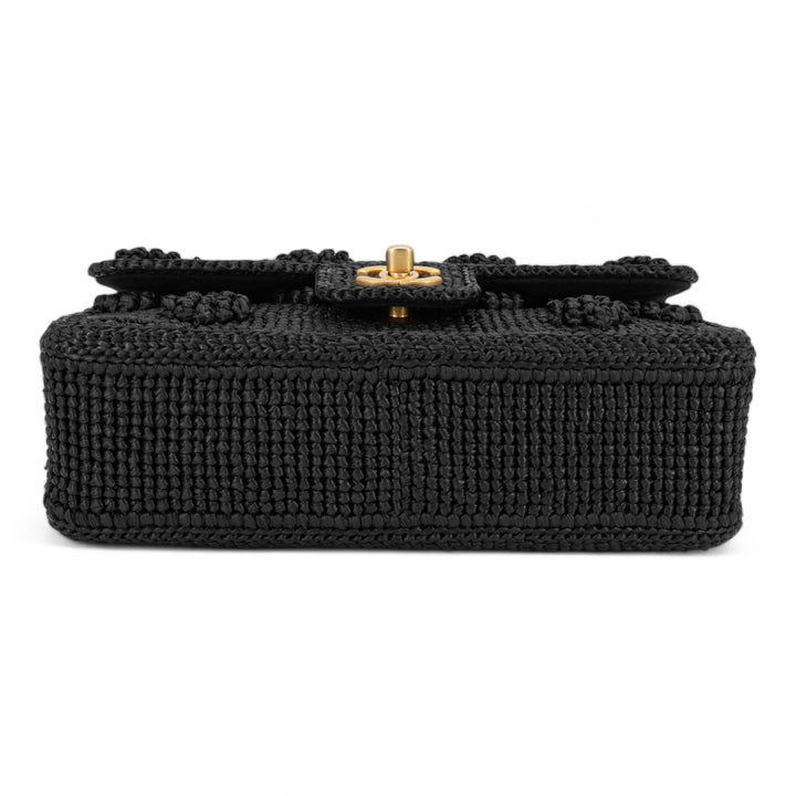 CHANEL 24P Black Braided Raffia Classic Small Flap Bag - Replica Handbags Shopping
.com