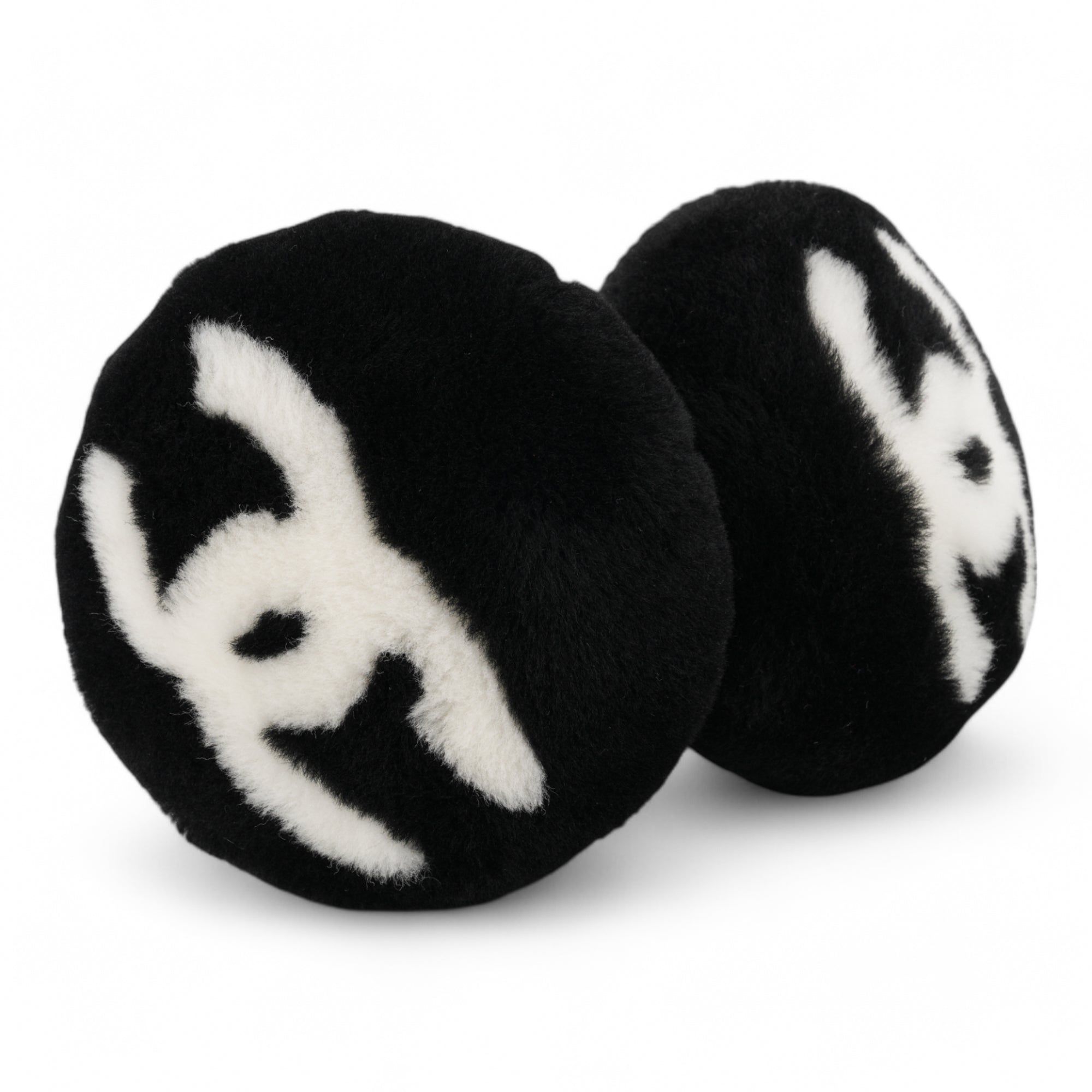 CHANEL Oversized CC Foldable Earmuffs in Black White Shearling | Replica Shoes 