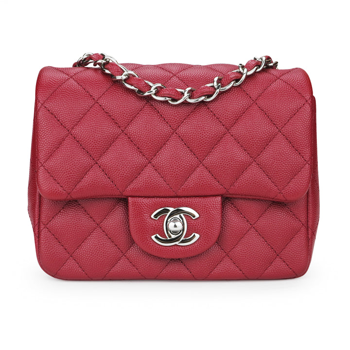 CHANEL 17B Red Caviar Classic Mini Square Flap Bag - Replica Handbags Shopping
.com