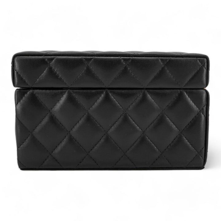 CHANEL Limited Edition Black Lambskin Jewelry Box Vanity Case - Replica Handbags Shopping
.com