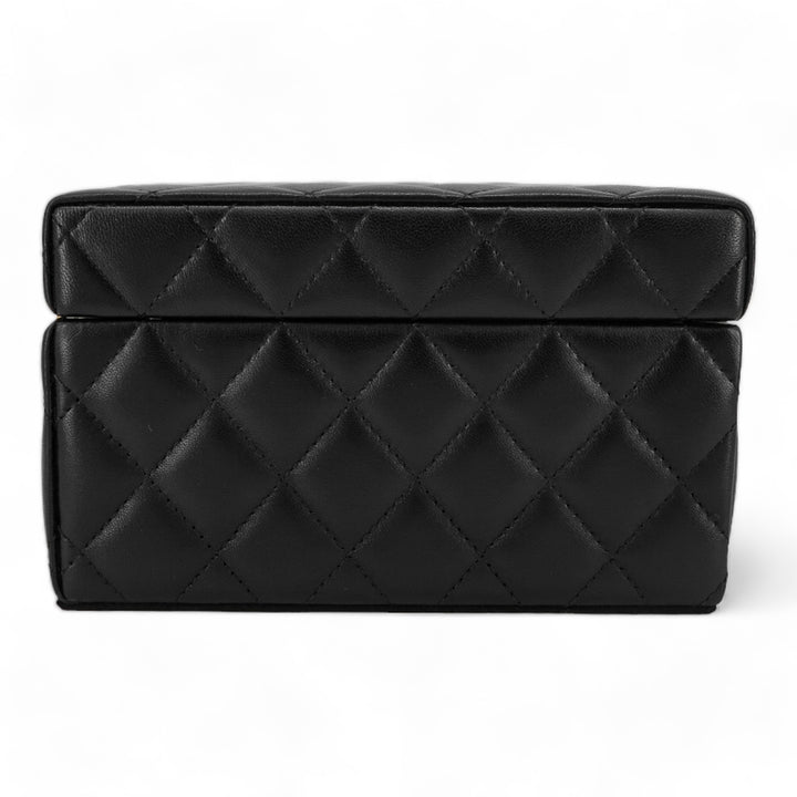 CHANEL Limited Edition Black Lambskin Jewelry Box Vanity Case - Replica Handbags Shopping
.com