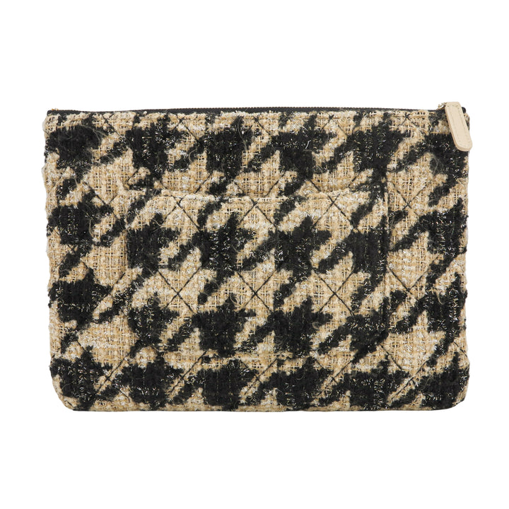 CHANEL 19K Beige Houndstooth Tweed CC Pouch Clutch Medium O Case - Replica Handbags Shopping
.com