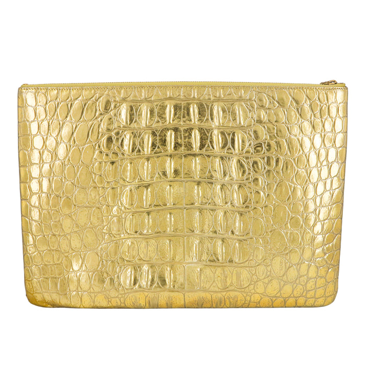 CHANEL 19A Ancient Egypt Gold Croc Pouch Clutch Large O Case - Replica Handbags Shopping
.com