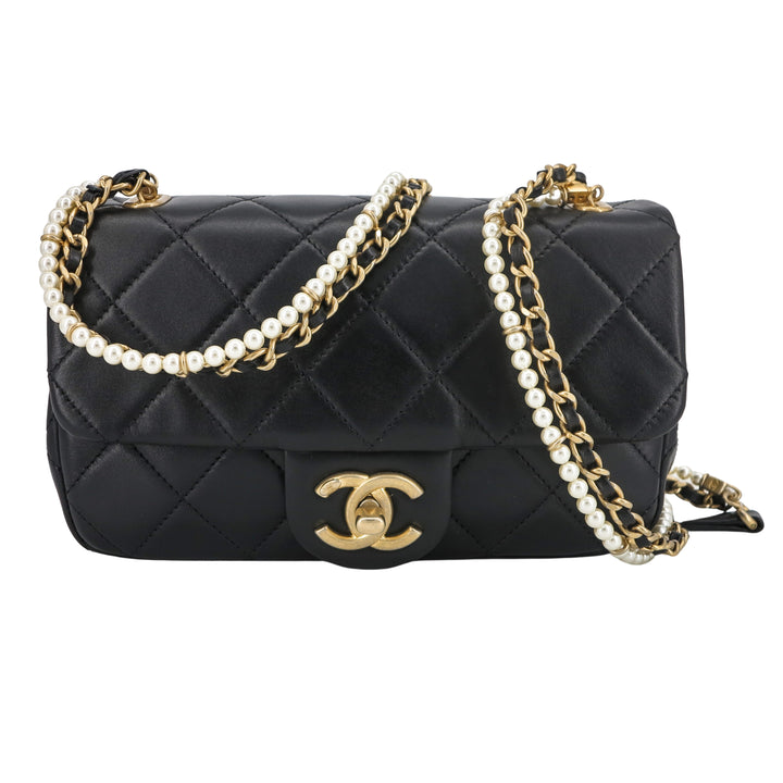 CHANEL 20A Mini Crystal Pearls Chain Mini Rectangular Flap Bag - Replica Handbags Shopping
.com